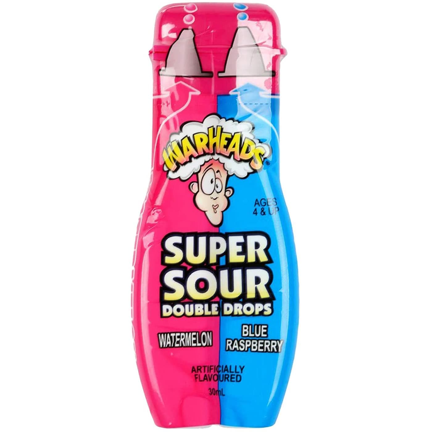 Super Sour Double Drops Blue Raspberry, Watermelon PET Bottle, 30 ml