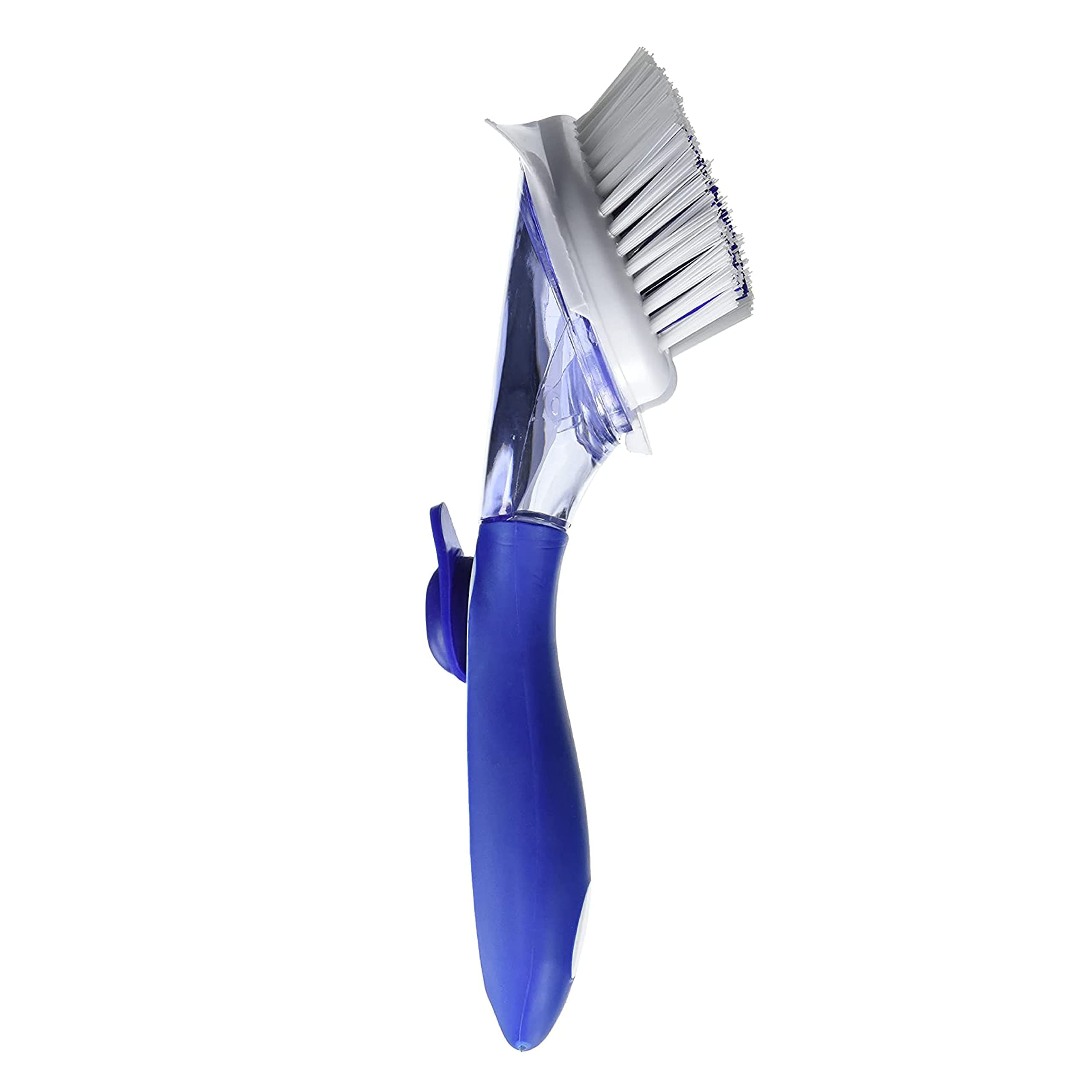 Dawn Refillable Soap Dispensing Dish Scrubbing Brush with Scraper, Dish Wand Scrubber Brush with Soap Dispensing Handle, Blue