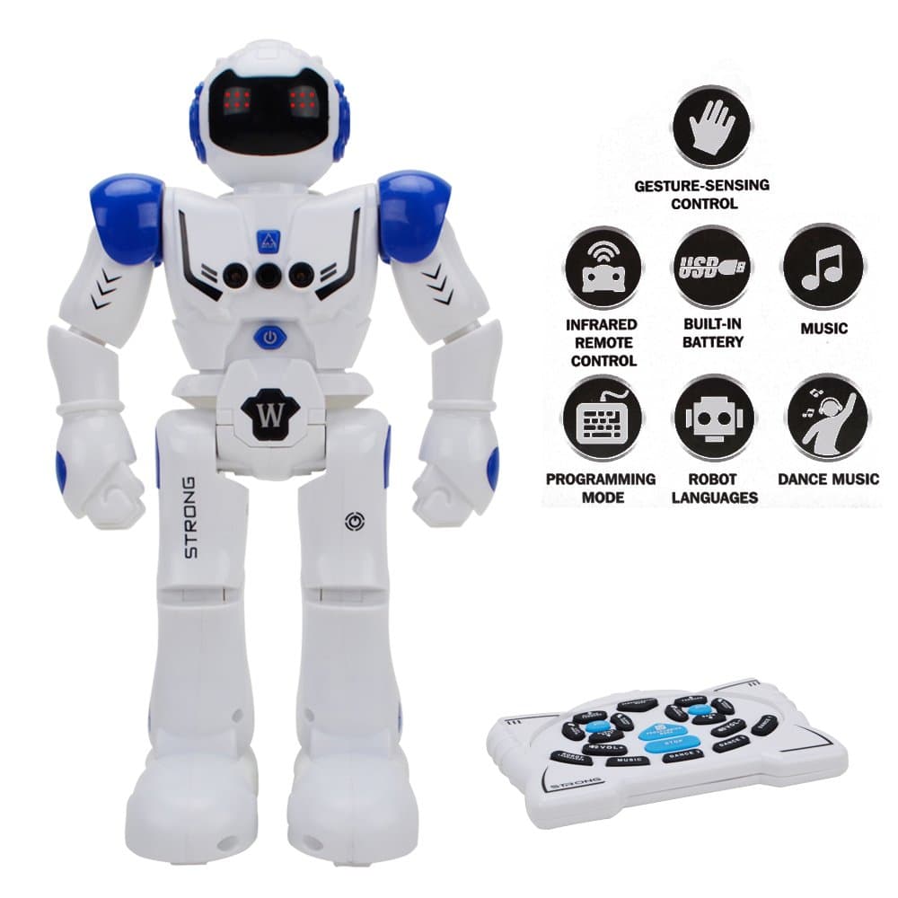Happytime Remote Control Intelligent Robot Toy Smart Action Robot Walking Sing Dancing Programmable and Gesture Sensing for Children Kids Entertainment