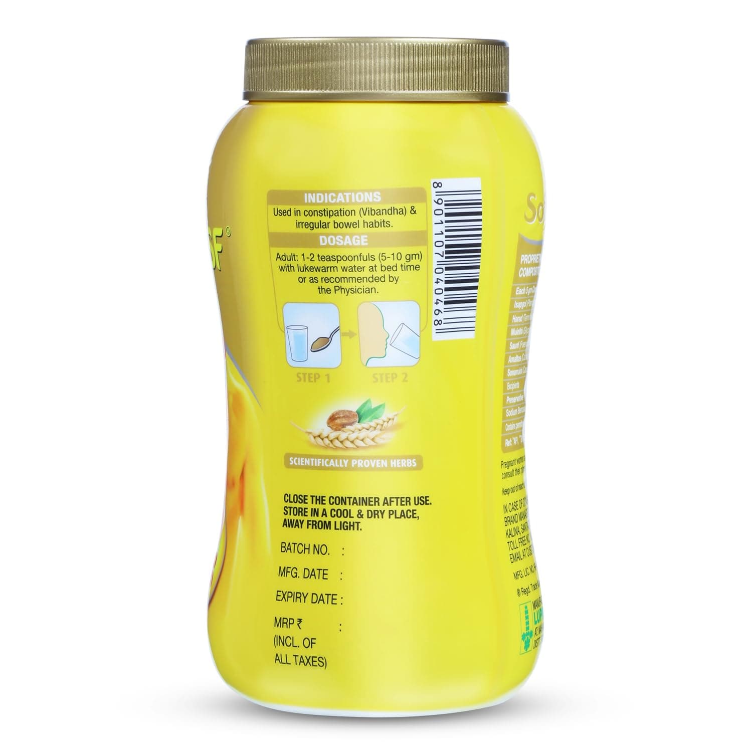 Softovac-SF Bowel Regulator For Effective Relief From Constipation & Irregular Bowel Habits 450 G