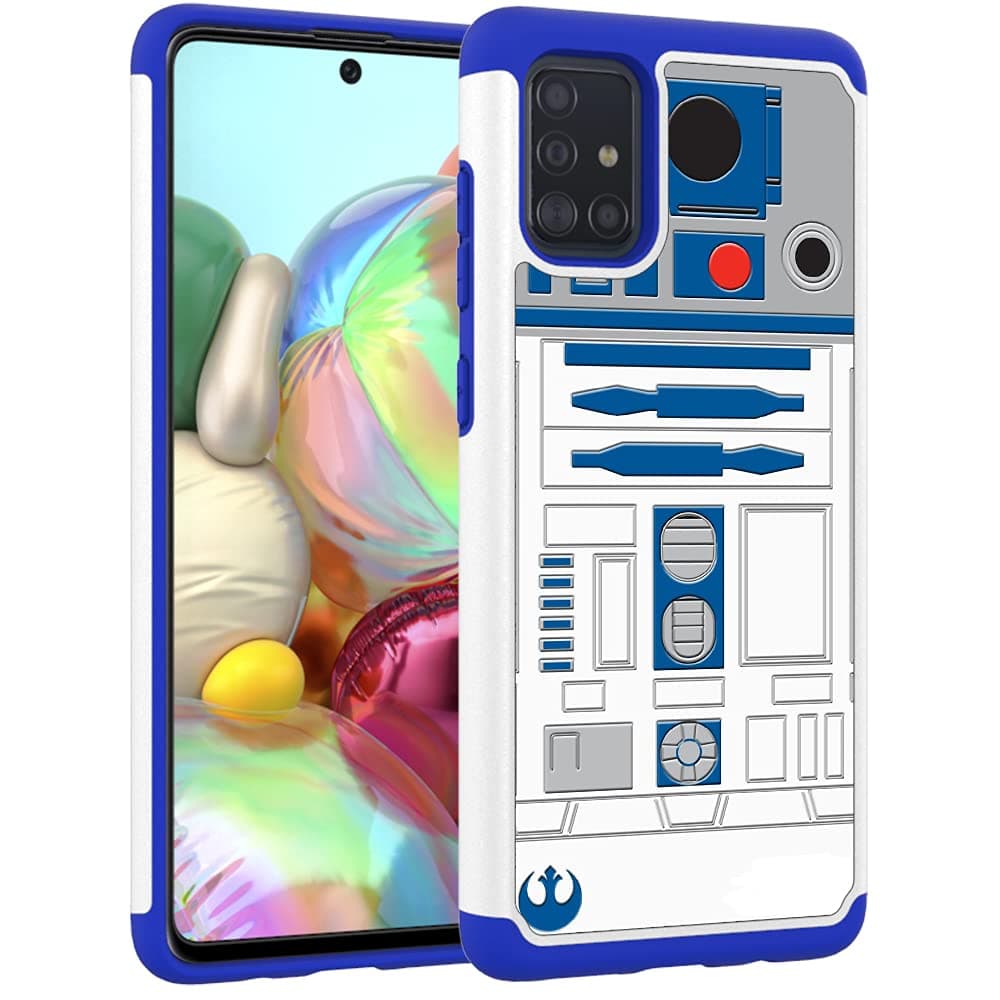 Samsung Galaxy A51 Case, R2D2 Astromech Droid Robot Pattern Shock-Absorption Hard PC and Inner Silicone Hybrid Dual Layer Armor Defender Case for Samsung Galaxy A51 4G (Not for 5G Version)