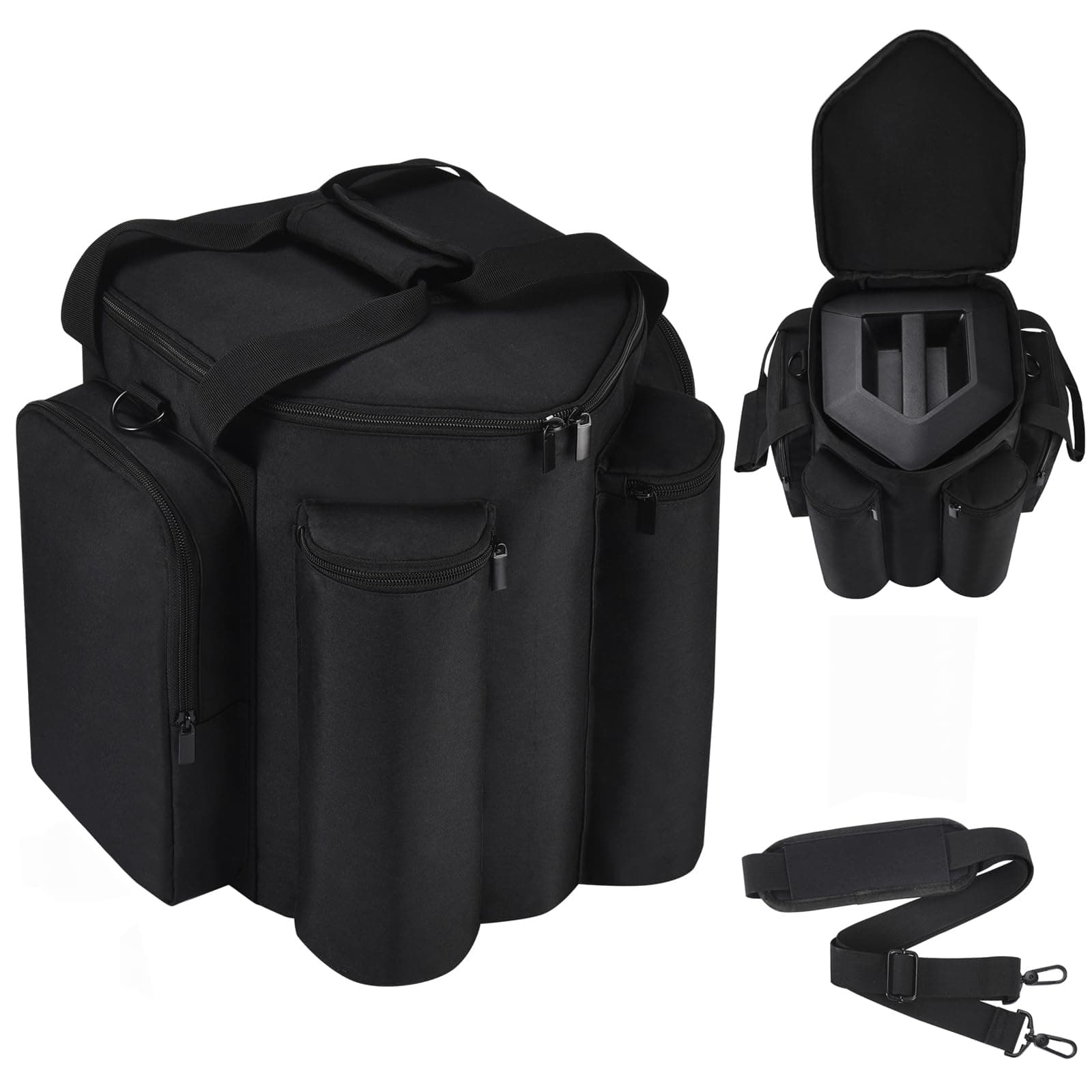 Carrying Case Compatible with Bose S1 Pro/Bose S1 Pro+ Portable Bluetooth Speaker Cover with Shoulder Strap and Extra Pockets for Microphone, Charger, Cable, Accessories, Black, Travel