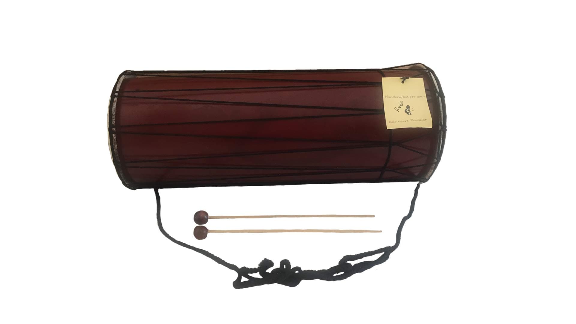 JIVE Solid Wood Drum Dholak Djembe Drum Percussion Instrument Goat Skin Double Head PREMIUM Quality/Sound - Large Size (15" - Large)