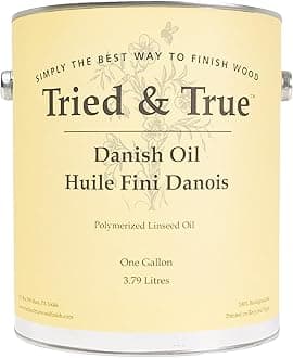 Tried & True Danish Oil, Gallon - Pure Polymerized Linseed Oil Wood Finish, Ideal for Furniture, Rustic Pieces, & Priming Wood for Other Oil or epoxy-Based Products - Food Safe, Simple, Fast Curing