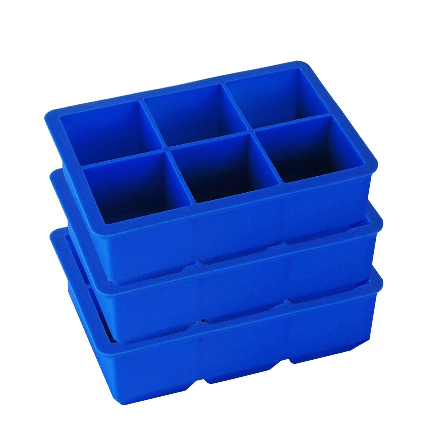 Blue Silicone Ice Cube Mold Set of 3