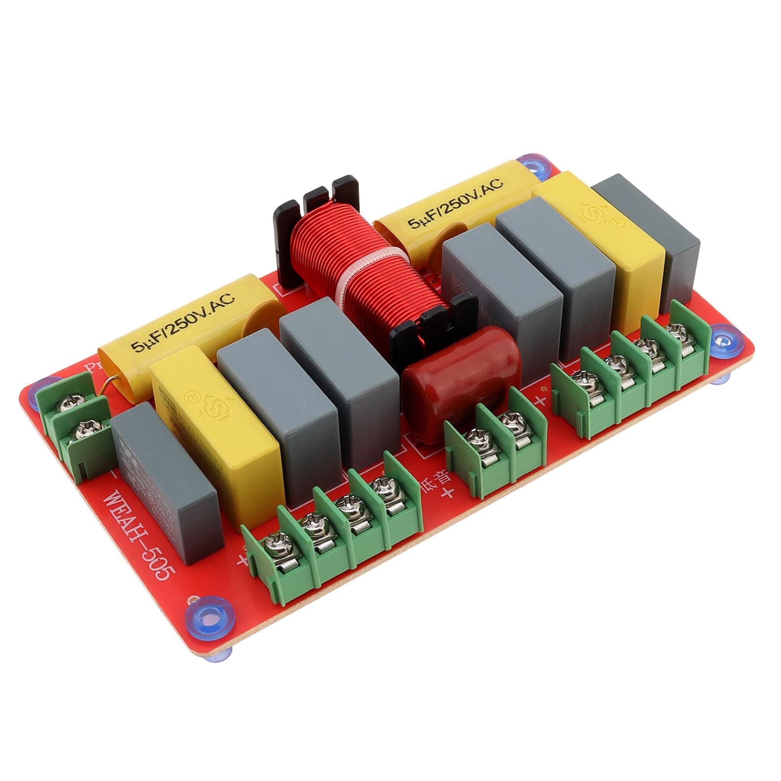 5 Way Crossover Speaker, 250W 5 Way 2 Treble & 2 Midrange & Bass Crossover Speakers Filter Frequency Divider, 4-8Ω Audio Speaker Crossover