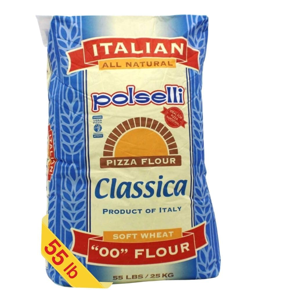 - POLSELLI Classica, Tipo 00 Double Zero Flour for Pizza, Bread, Pastas, and more, All Natural, European, Unbleached, Unbromated, No Additives, Formulated for a 8+ hour rise, (25 kg) 55 lbs