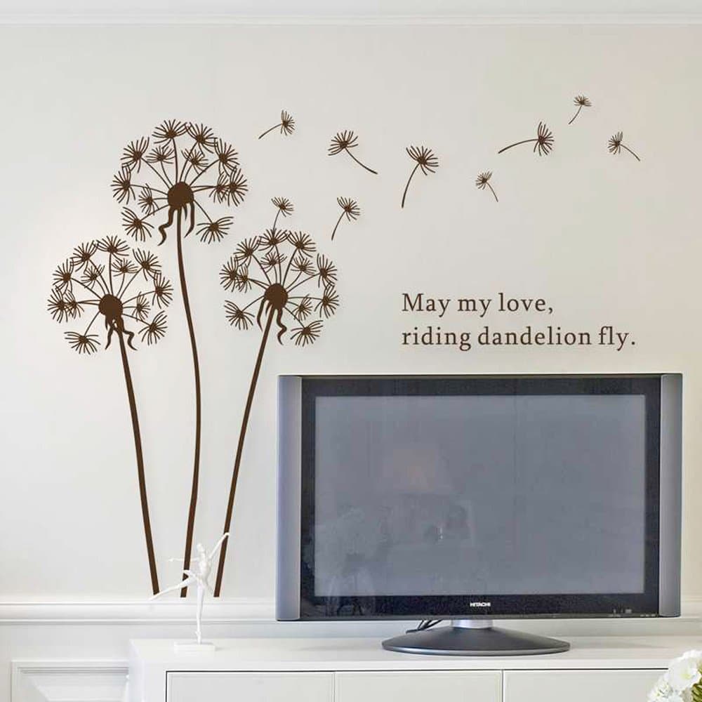 Walplus Wall Stickers Dandelion In The Wind II Removable Self-Adhesive Mural Art Decals Vinyl Home Decoration DIY Living Bedroom Office Décor Wallpaper Kids Room Gift, Multi-colour