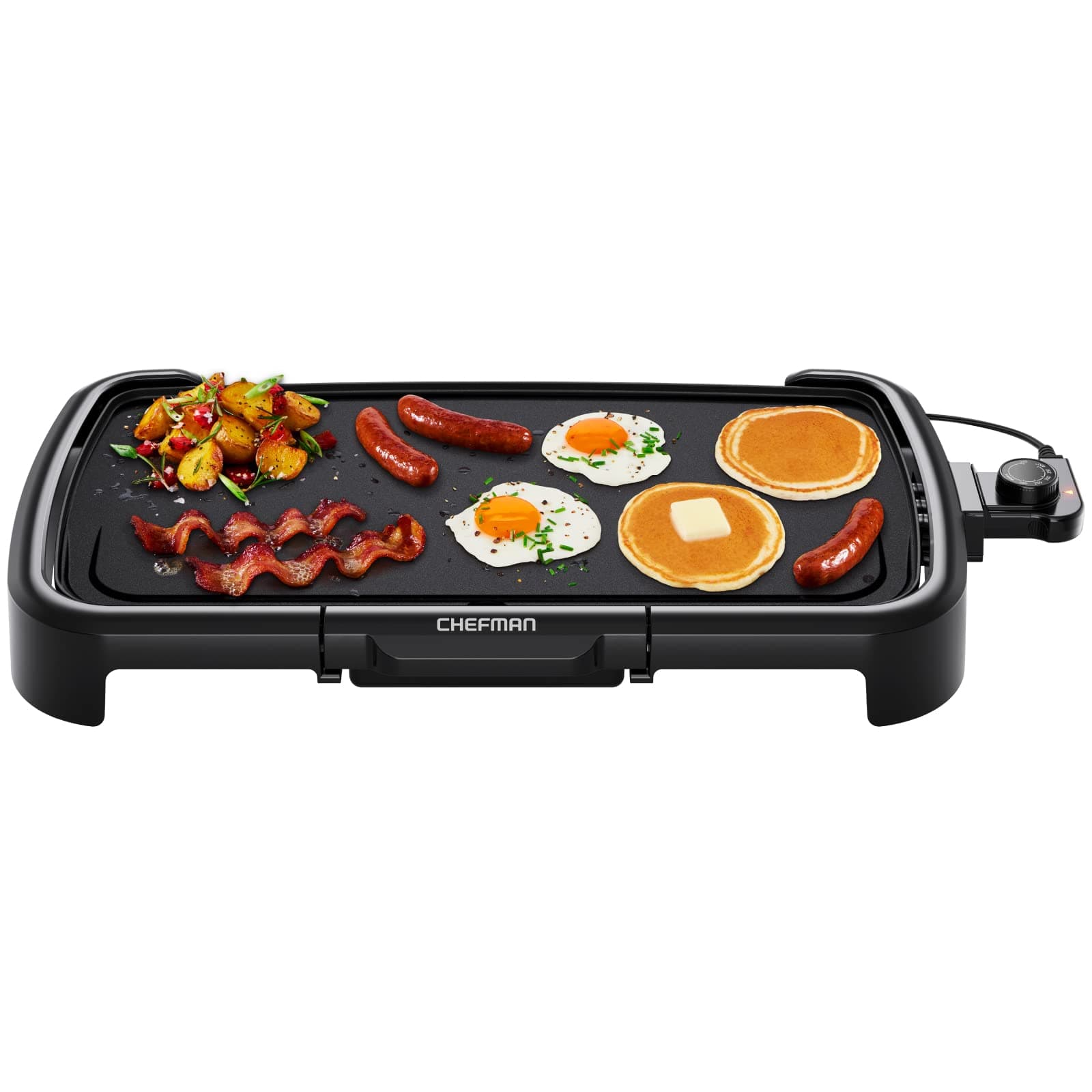 XL Electric Griddle with Removable Temperature Control, Immersible Flat Top Grill, Burger, Eggs, Pancake Griddle, Nonstick Extra Large Cooking Surface, Slide Out Drip Tray, 10 x 20 Inch
