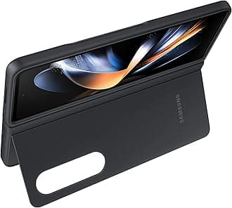 SAMSUNG Galaxy Z Fold4 Slim Standing Cover, Protective Phone Case, Prop Up for Hands Free Viewing, Soft, Matte Surface, US Version, Black
