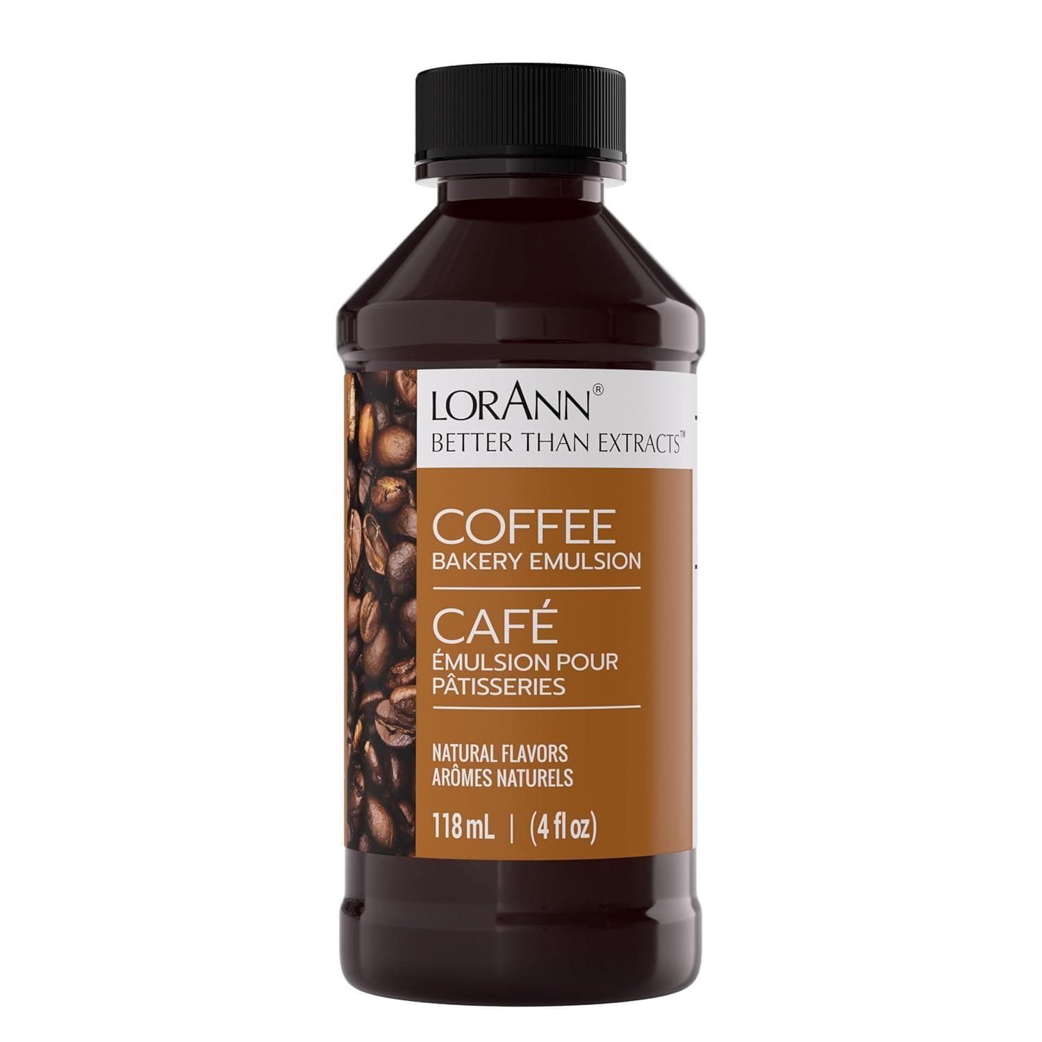 LorAnn Oils Coffee Bakery Emulsion: True Essence, Ideal for Boosting Fruit Tones in Cakes, Cookies & Desserts, Gluten-Free, Keto-Friendly, Extract Substitute Essential for Your Kitchen, 4 Oz