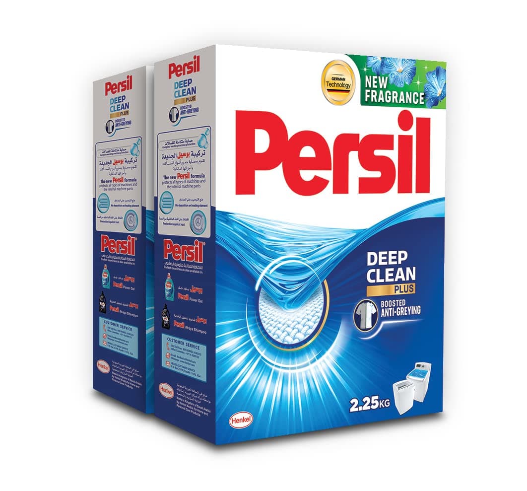 Persil Powder Laundry Detergent, For Top Loading Washing Machines, With Deep Clean Plus Technology For Perfect Cleanliness And Long-Lasting Freshness, Effective in 20°C - 95°C, Pack of Two, 2 x 2.25KG