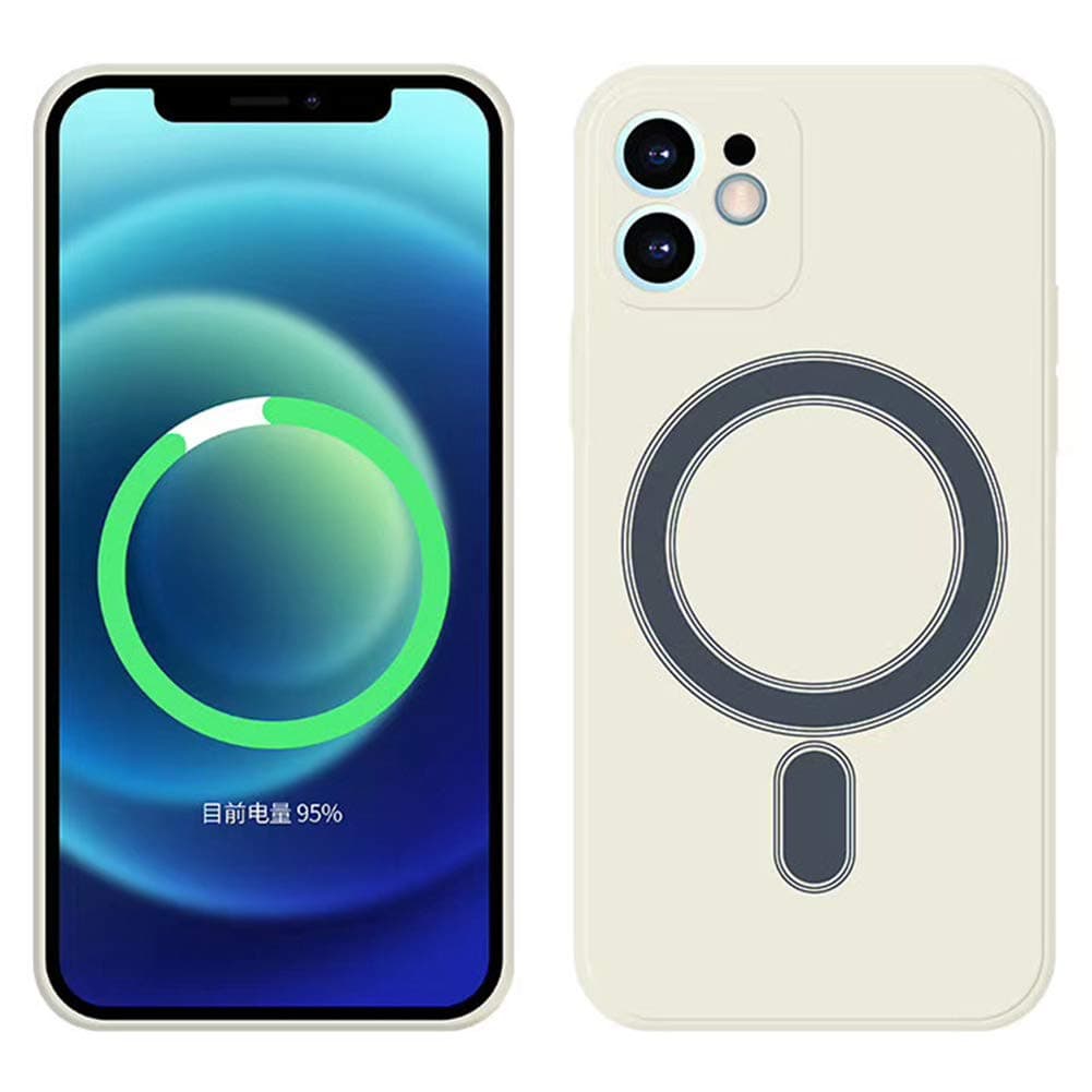 CailinsiPhone 12 Case Magnetic 12 Pro/12 Pro Max/12 mini Case Cover Wireless Charging Silicone Case Smooth And Soft Phone Case White