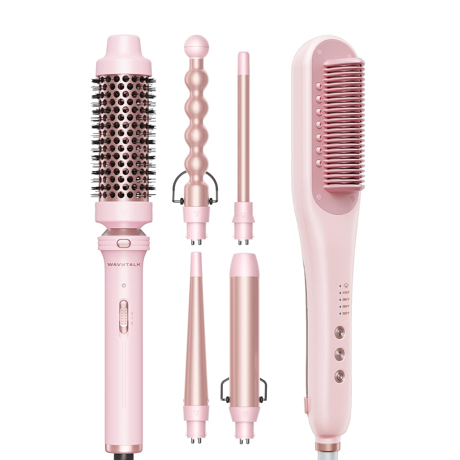 Multi Curl 5 in 1 Curling Wand Set and Pro Steam Straightener Brush