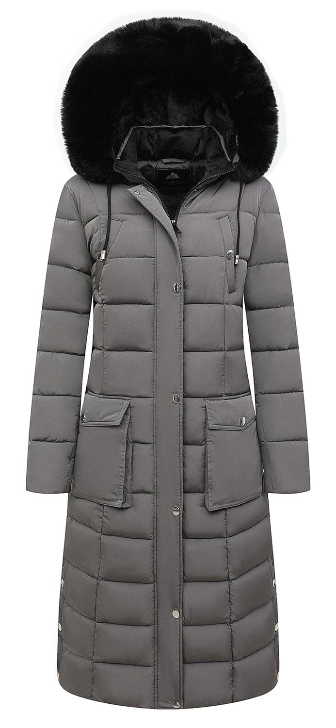 Women's Waterproof Long Winter Coat Thickened Down Alternative Jacket Warm Puffer Jacket Parka