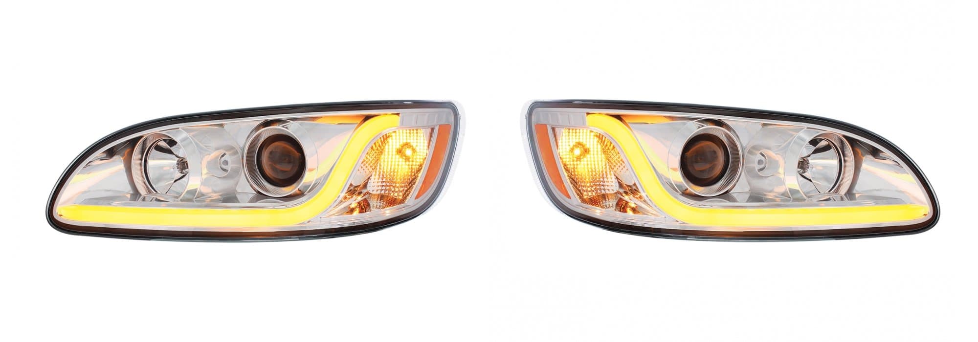 Peterbilt 386/387 Projection Headlight with Chrome Trim - Driver and Passenger