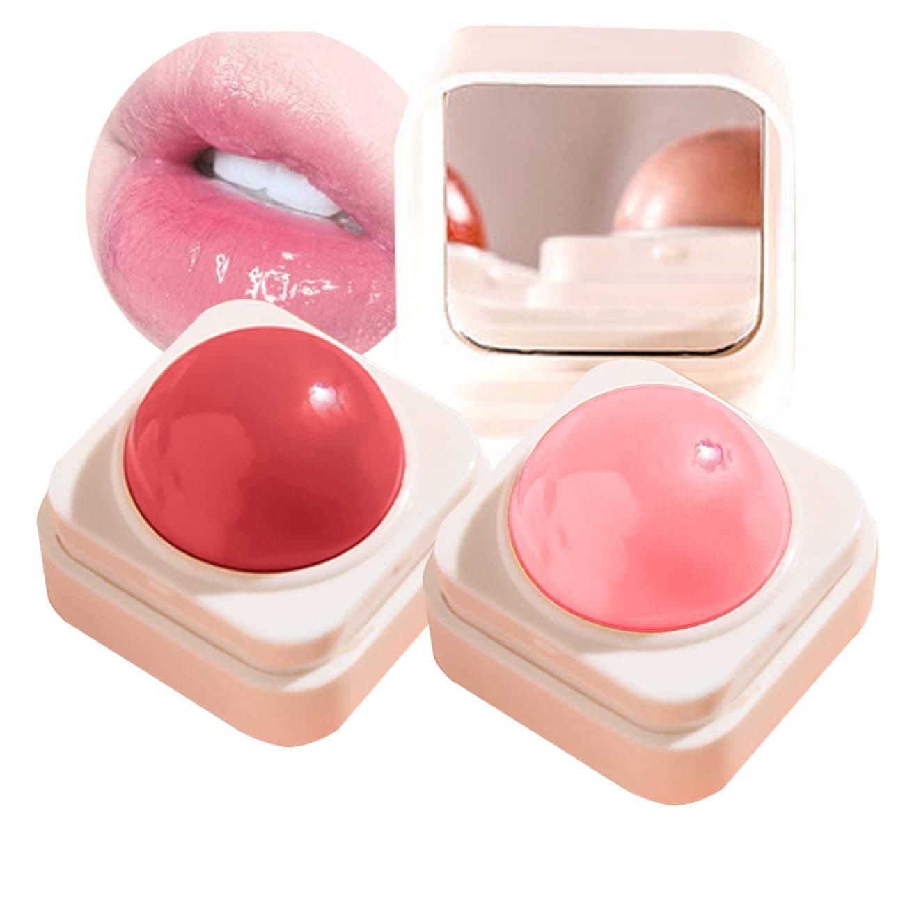2 Pack Super Soft Moisturizing Lip Balm With Small Mirror Peach And Persimmons Deeply Hydrates and Seals in Moisture 0.5 oz