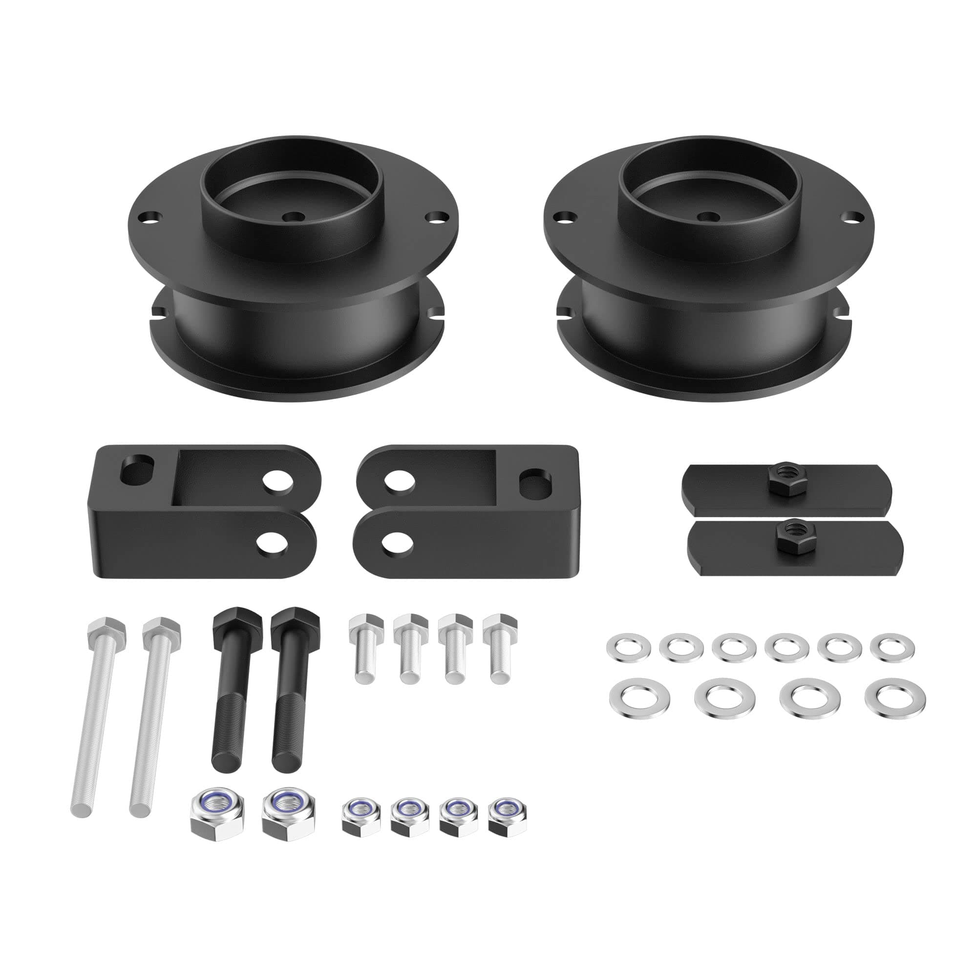 2.5" Front Leveling Lift Kit for 2014-2023 ram 2500 4WD, 2013-2023 ram 3500 4WD, 2.5'' Raise Heavy Duty Spring Strut Spacers With Shock Relocation Brackets
