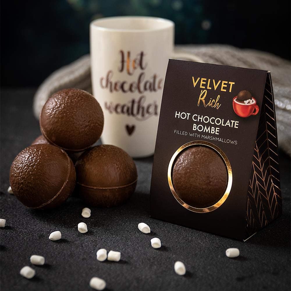 Hot Chocolate Bombs with Marshmallow - 3 Melting Hot Choco Bombs Gift Set with Mini Marshmallows for Hot Chocolate | Individually Wrapped Hot Chocolate Bomb Christmas Stocking Filler Kids Xmas Gifts
