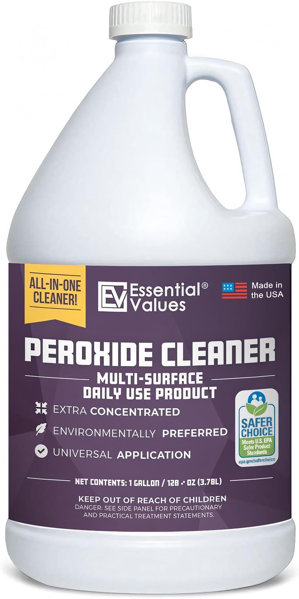 Peroxide Cleaner 5%, Safer Choice Certified | Made in USA, Multi-Surface - Extra Concentrated - Ideal for Residential Commercial Retail Hospital Restaurants