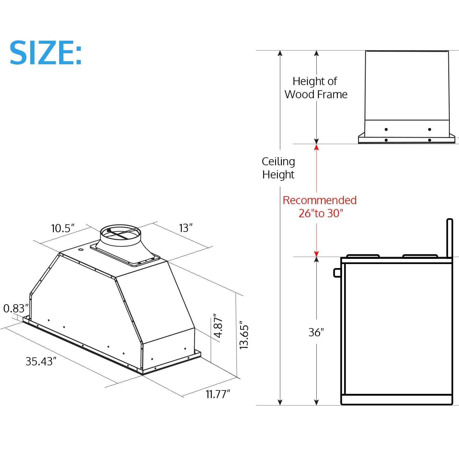 IKTCH New 36" Range Hood Insert, 900 CFM Ducted/Ductless Range Hood with 4 Speed Fan, White Stainless Steel & Tempered Glass Range Hood 36 inch with Gesture Sensing&Touch Control Making life Smarter