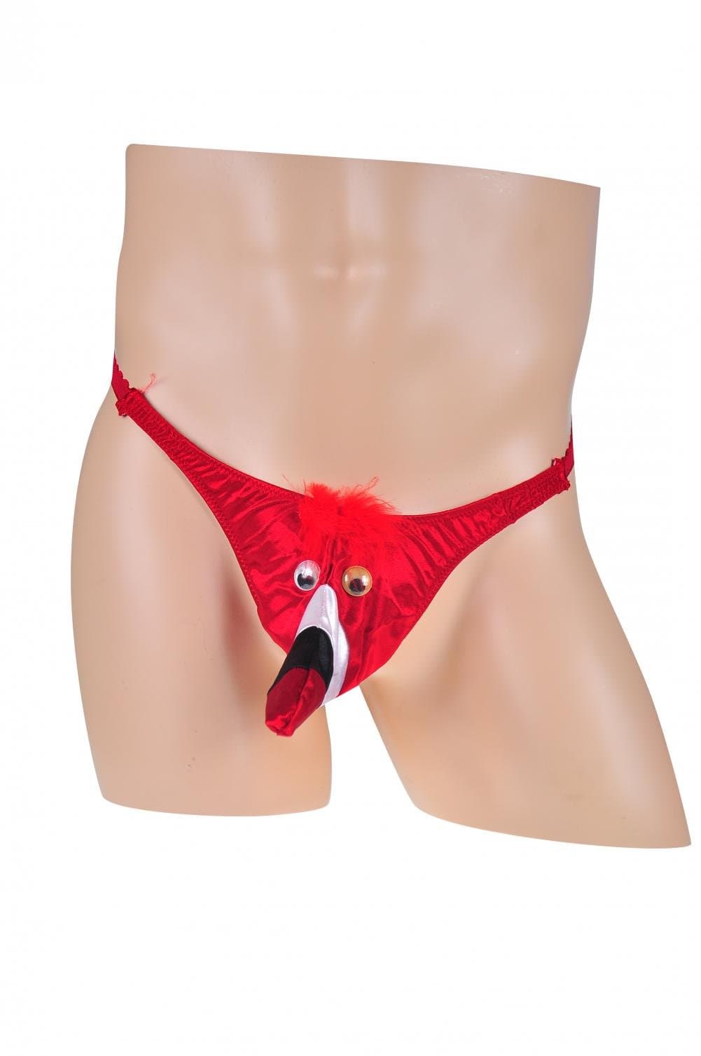 Sexy Men Red Eagle Animal Bird Pouch G-string Thong T-back Underwear Underpants (Large, Red)
