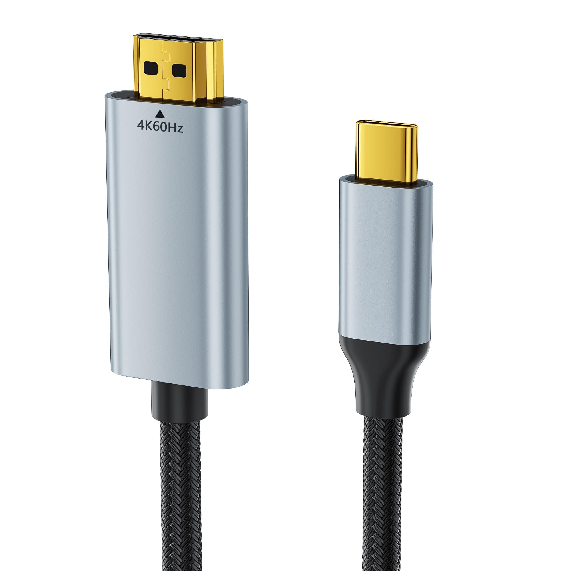 BYEASYUSB C to HDMI Cable 1m, 4K@60Hz Type C 3.1 to HDMI Cable, Thunderbolt 3/4 HDMI Lead Compatible with iPhone 15/MacBook Pro/Air, iPad Pro/Air/Mini
