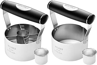 - HULISEN Donut Cutter & 3.5 inch Biscuit Cutter (Set of 2), with Soft Grip Handle, Bonus 2 Pcs Small Cookies Cutter - Stainless Steel Professional Baking Dough Tool Set, Gift Package