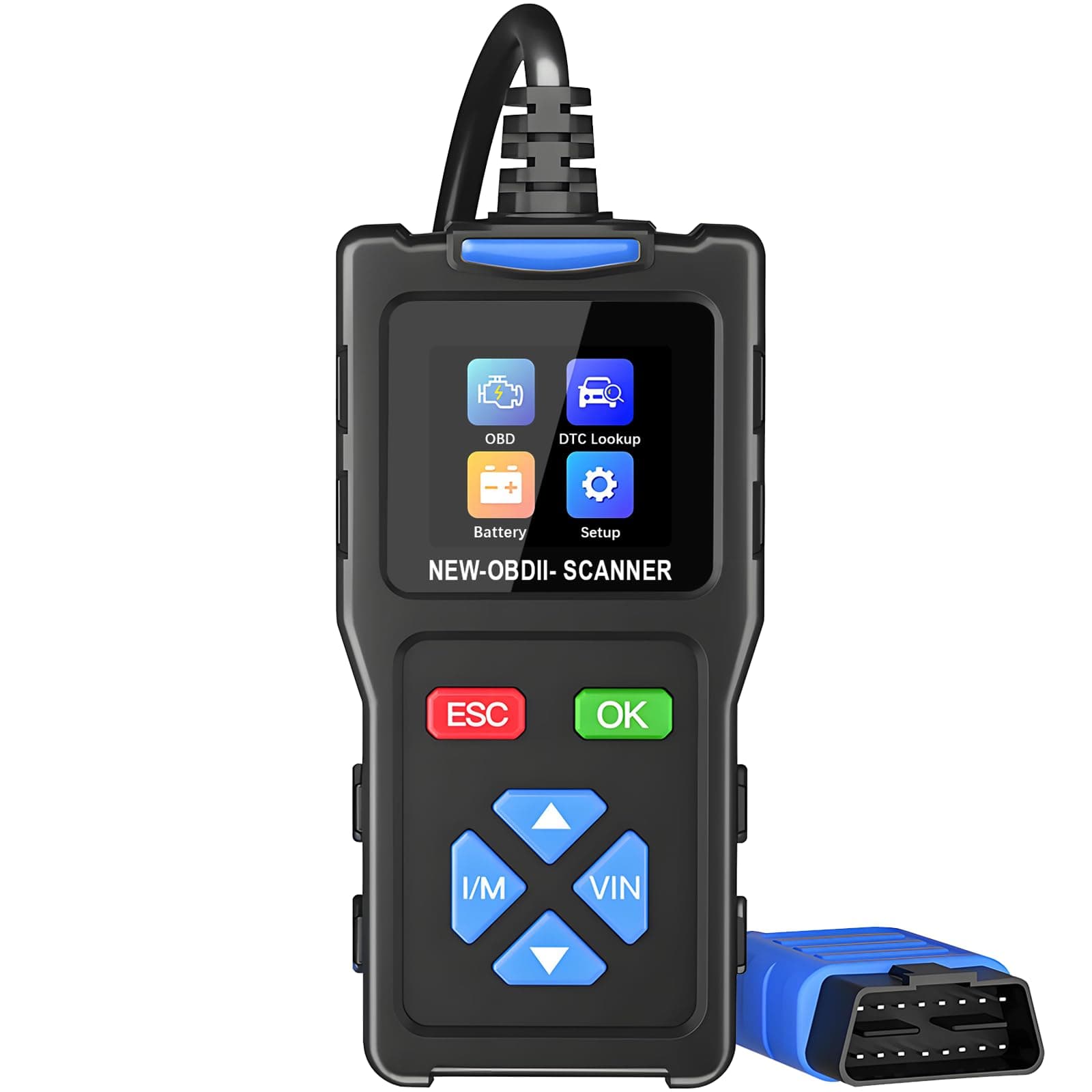 OBD2 Scanner Diagnostic Tool, Check Engine Code Reader, Mode 6, Mode 8 & I/M Readiness, DTC Lookup ECU Info Auto Check Engine Light Car Diagnostic Scan Tool for All OBDII Car Since 1996