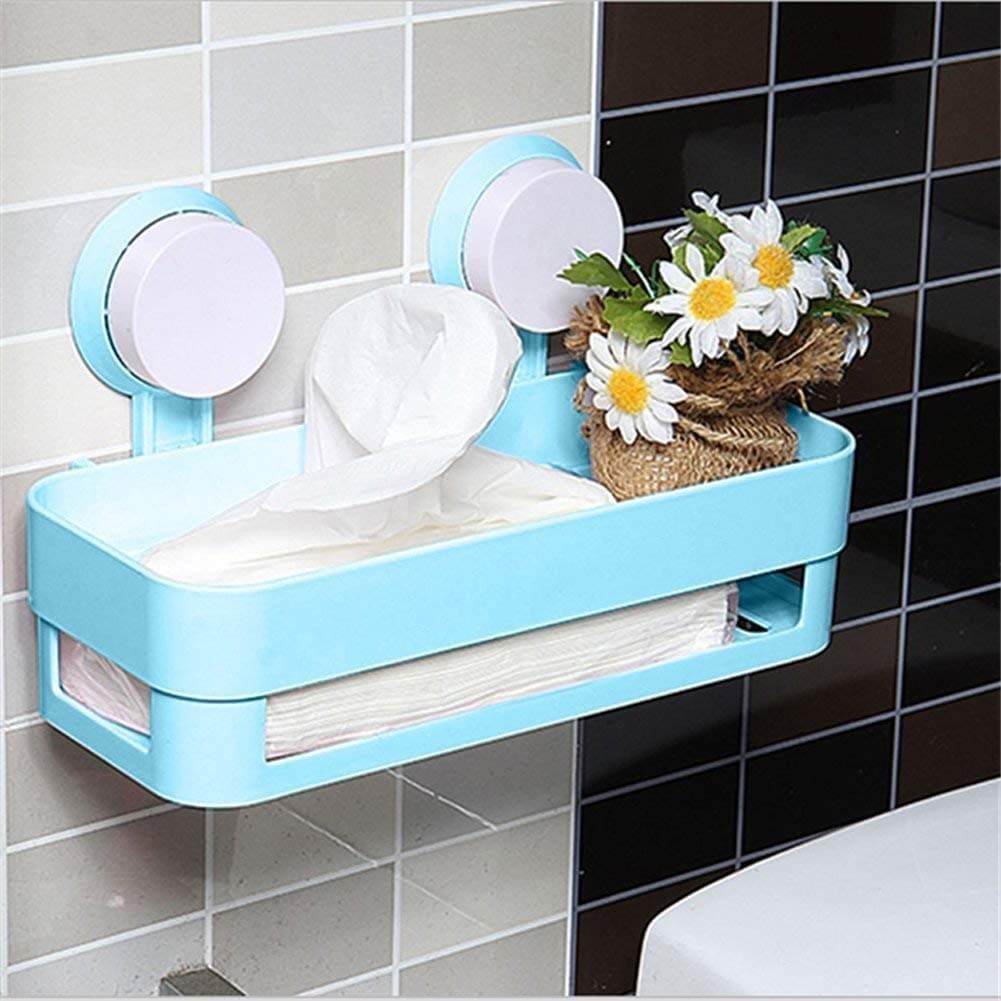 Orrda Kitchen Shelf Storage Rack Self Adhesive Traceless Rectangular Box Organizer Plastic Hanging Toilet Bathroom Desktop Wall Mount