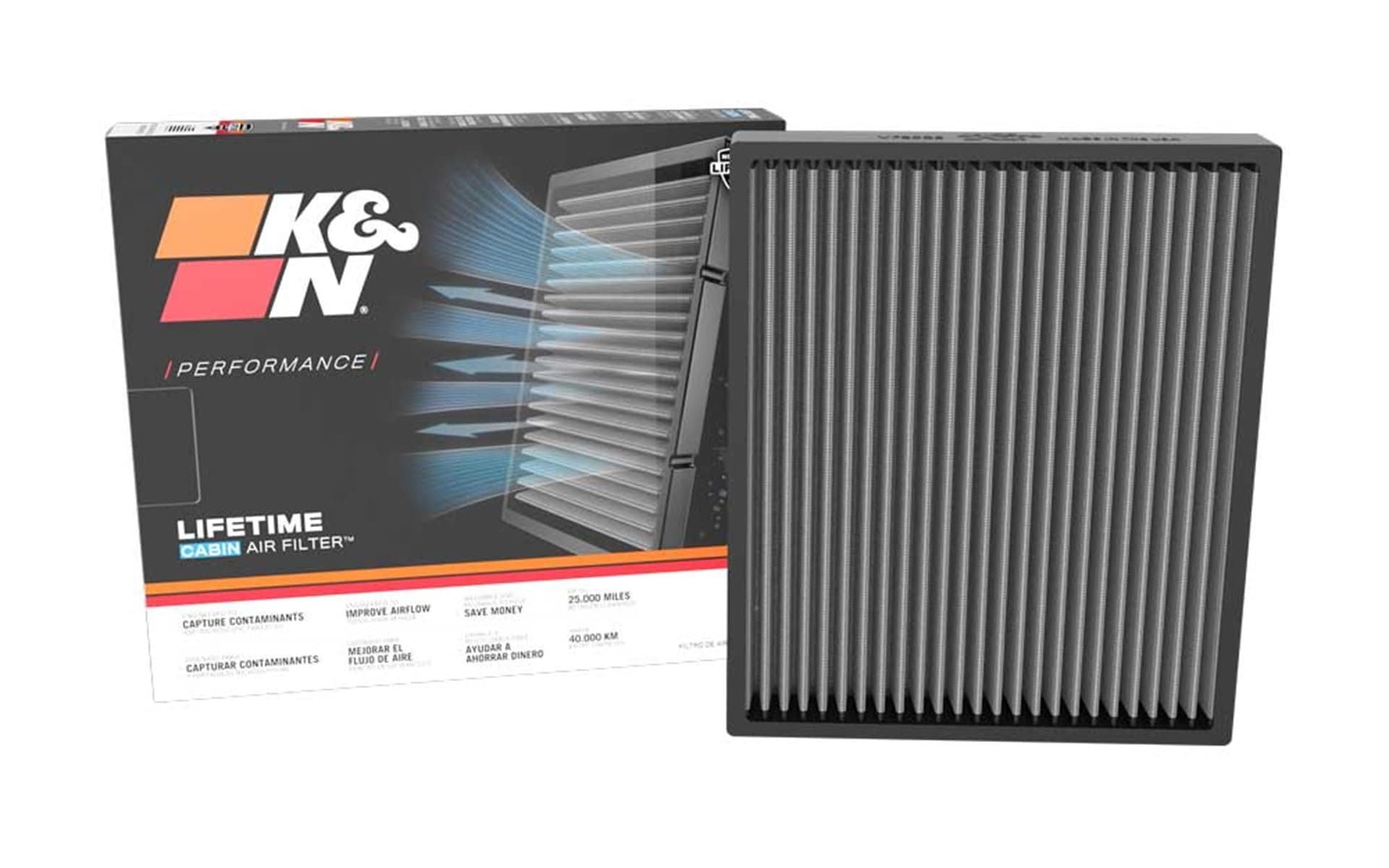 K&N Cabin Air Filter: High Performance, Washable, Clean Airflow to your Cabin: Compatiable with 2021-2023 Polestar 2, 2022-2023 Volvo C40/C40 Recharge, 2019-2023 XC40/XC40 Recharge, VF3025