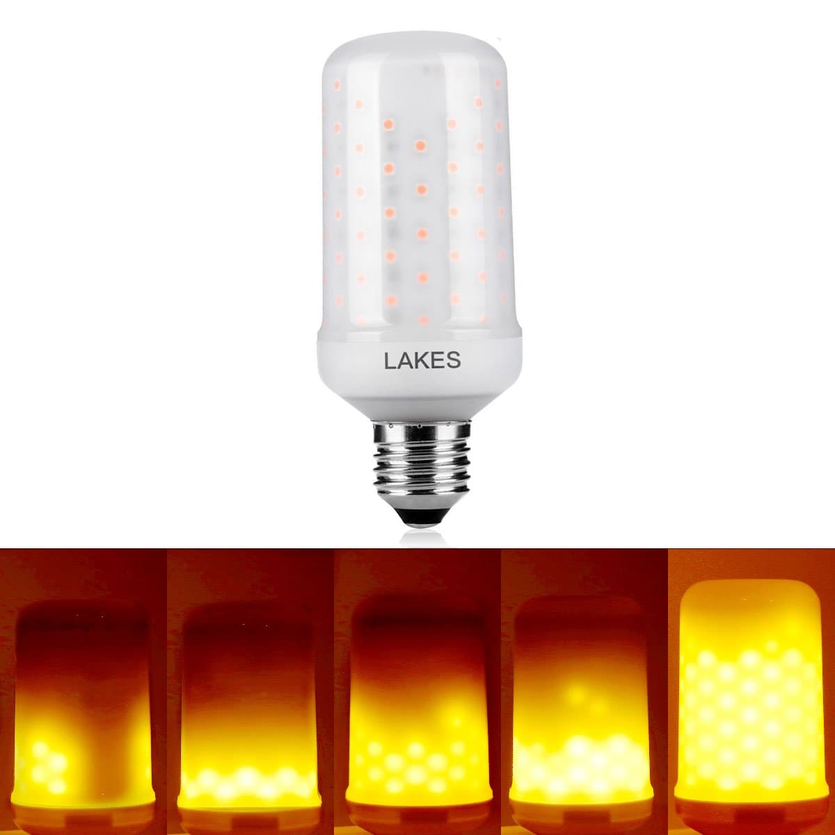LED Flame Effect Light Bulb, LAKES E26 LED Flickering Flame Light Bulbs,Vintage Flame Bulb for Holiday Gifts Home Hotel Bar Party, 1 Pack