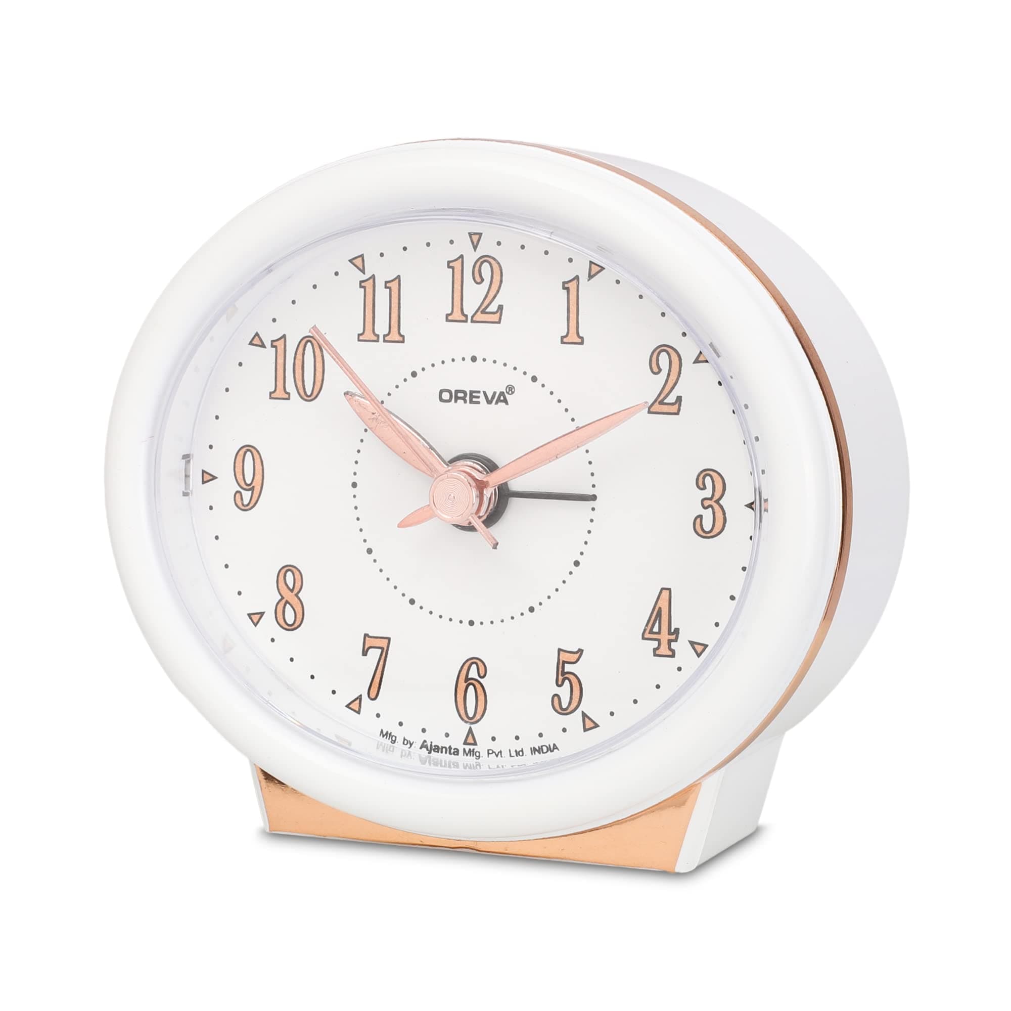 OREVA Bip Alarm Table Clock (9.2 cm x 3.9 cm x 8.2 cm, AA3307) (White)