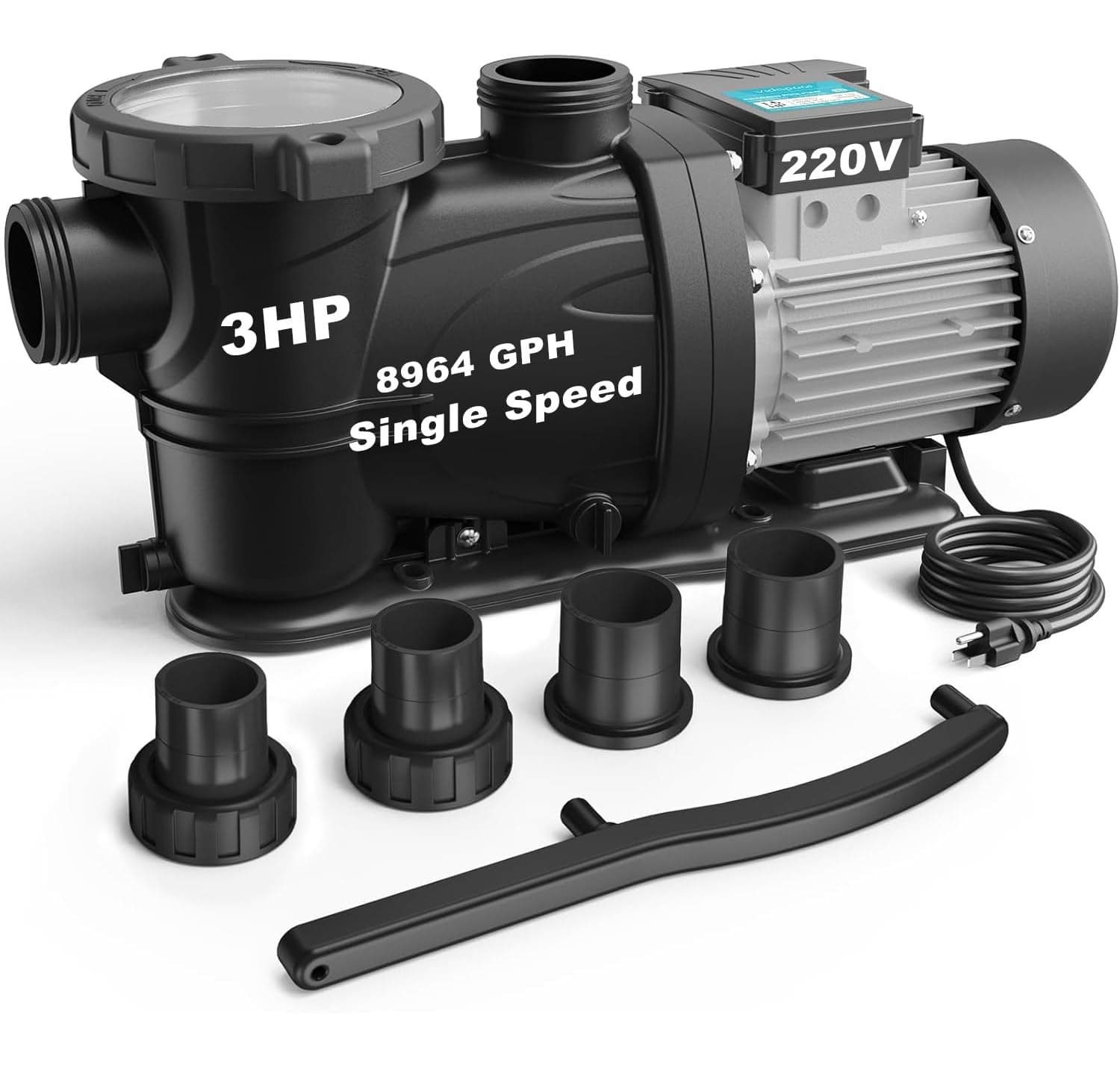 In/Above Ground Pool Pump Self Primming High Flow,Deep Grey