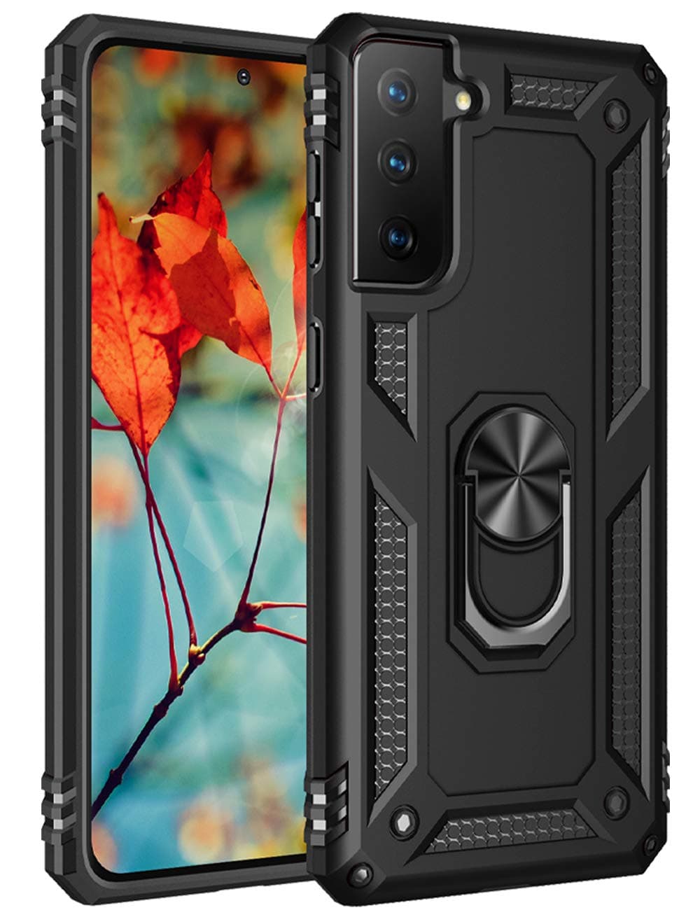 DagoRoo for Samsung Galaxy S21 Plus case, Galaxy S21 Plus Military Grade Shockproof Protective Case Cover with Kickstand (JS-Black)