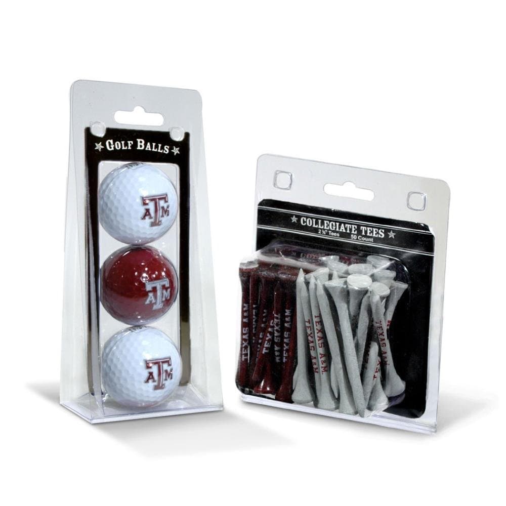 NCAA Logo Imprinted Golf Balls (3 Count) & 2-3/4" Regulation Golf Tees (50 Count), Multi Colored - Ball Colors May Vary