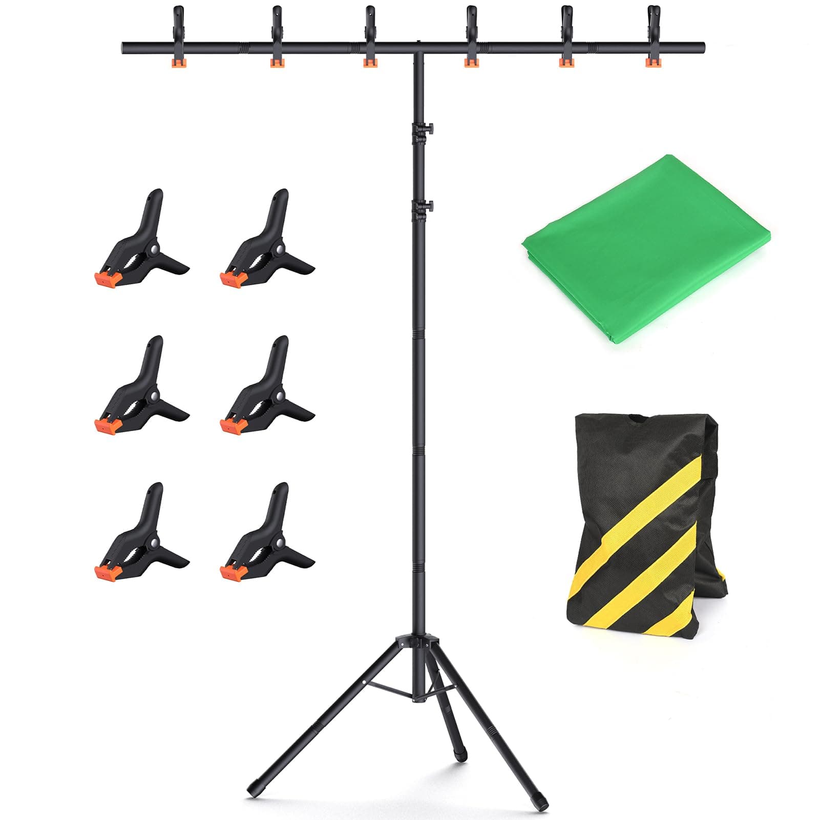Forlogic Green Screen Backdrop Kit with Stand, 8x5.3ft Portable GreenScreen Background Stand for Streaming Video and Photography Shoots