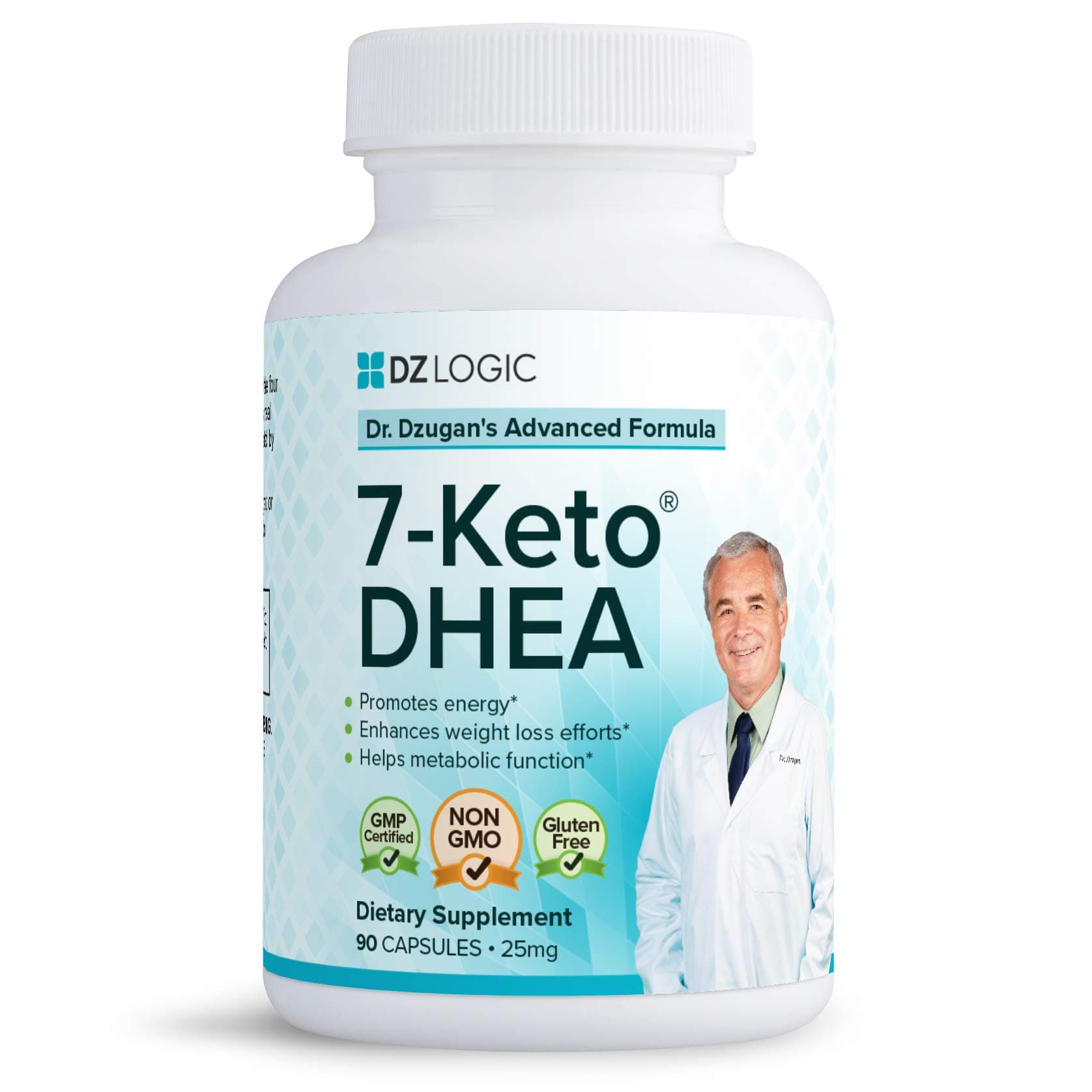 Dr. Dzugan's Advanced 7-Keto DHEA Formula :: Non-GMO, Gluten Free, GMP Certified! :: 25mg 90 Capsules :: Energy, Metabolism