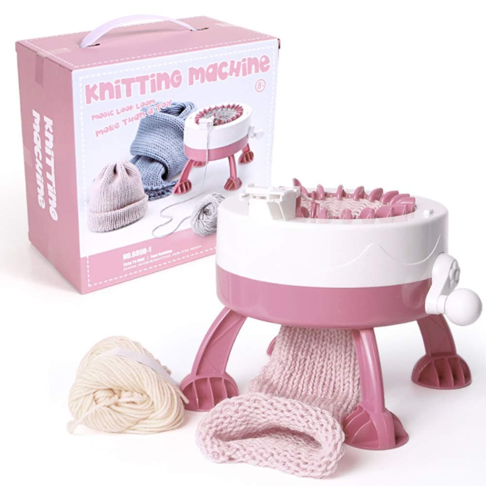 Naroote Knitting Machine, DIY Plastic Hand Knitting Sewing Machine, Children Weaving Toy with 22 Needles, Easy to Carry and Use