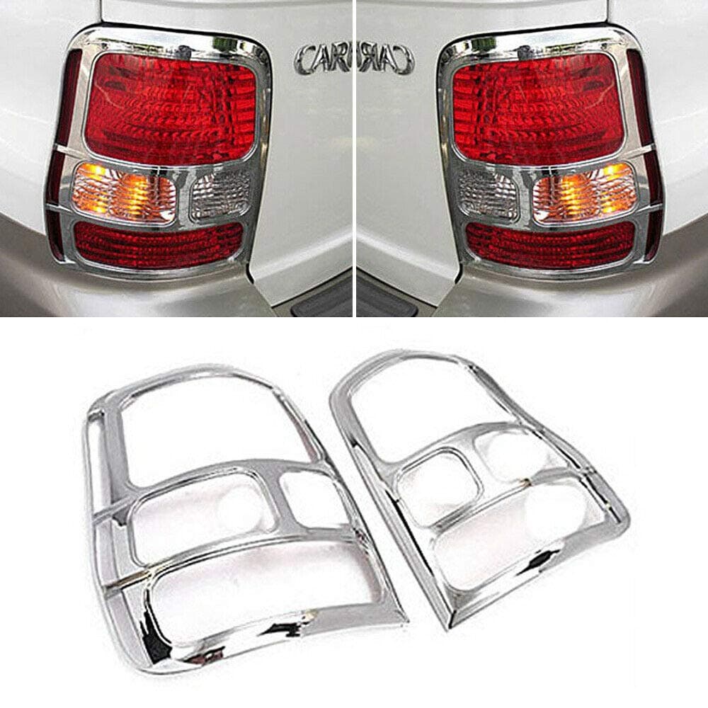 Cromax Chrome Tail Light Lamp Cover Molding 2-pc Set for 2002 2003 2004 2005 Kia Sedona : Carnival