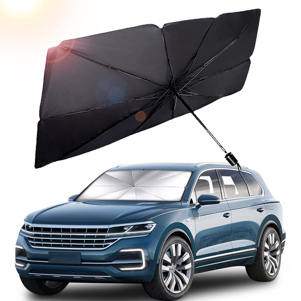 AOCISKA 55"x 31" Windshield Sun Shade,Car Windshield Sun Shade Umbrella,UV Reflecting Foldable Front Car Sunshade Umbrella,Car Accessories Foldable Windshield Sun Shade Cover Visor Sunshades
