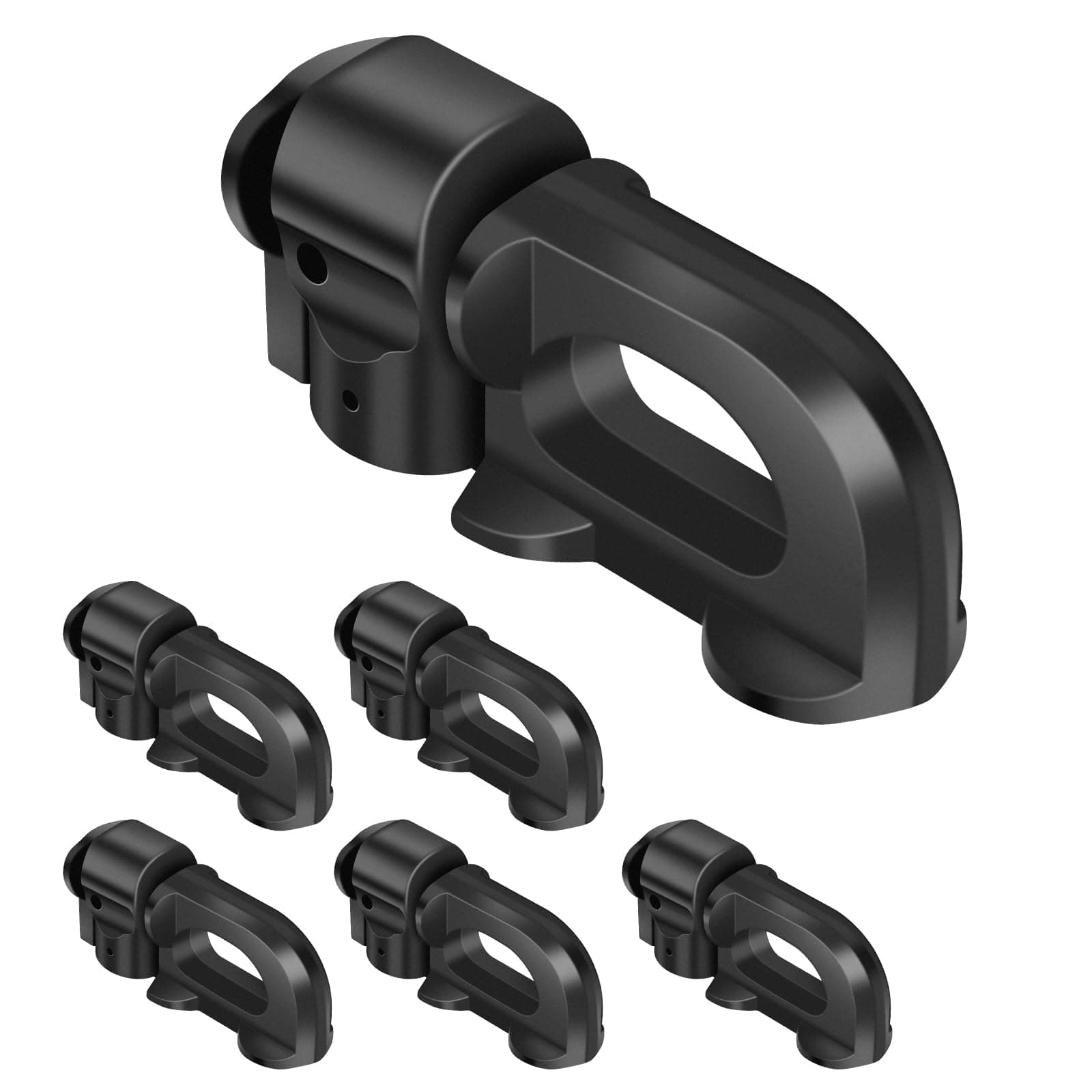 L-Track Double Stud Tie Down Fitting | Used with L Track Rail for Truck Bed,Trailer Cargo Control,Pickup,RV,ATV,Bearing 5000LBS Heavy Duty Steel (Pack of 6 Black)