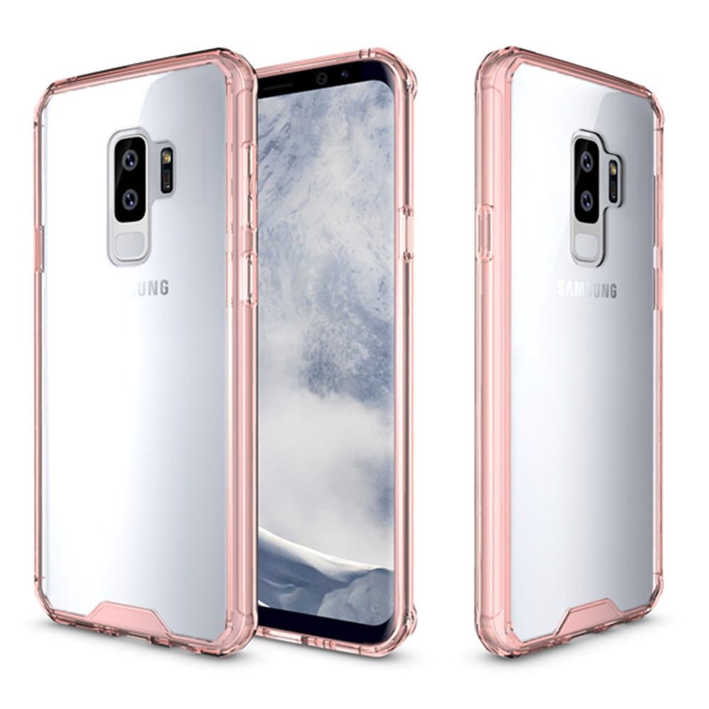 Galaxy S9 Plus Case, Galaxy S9 Plus Clear Case, Tourist Crystal Clear Ultra Slim Hard PC Back Anti-Slip Shockproof Transparent Case Cover with Reinforced Corners for Galaxy S9 Plus (Rose Gold)