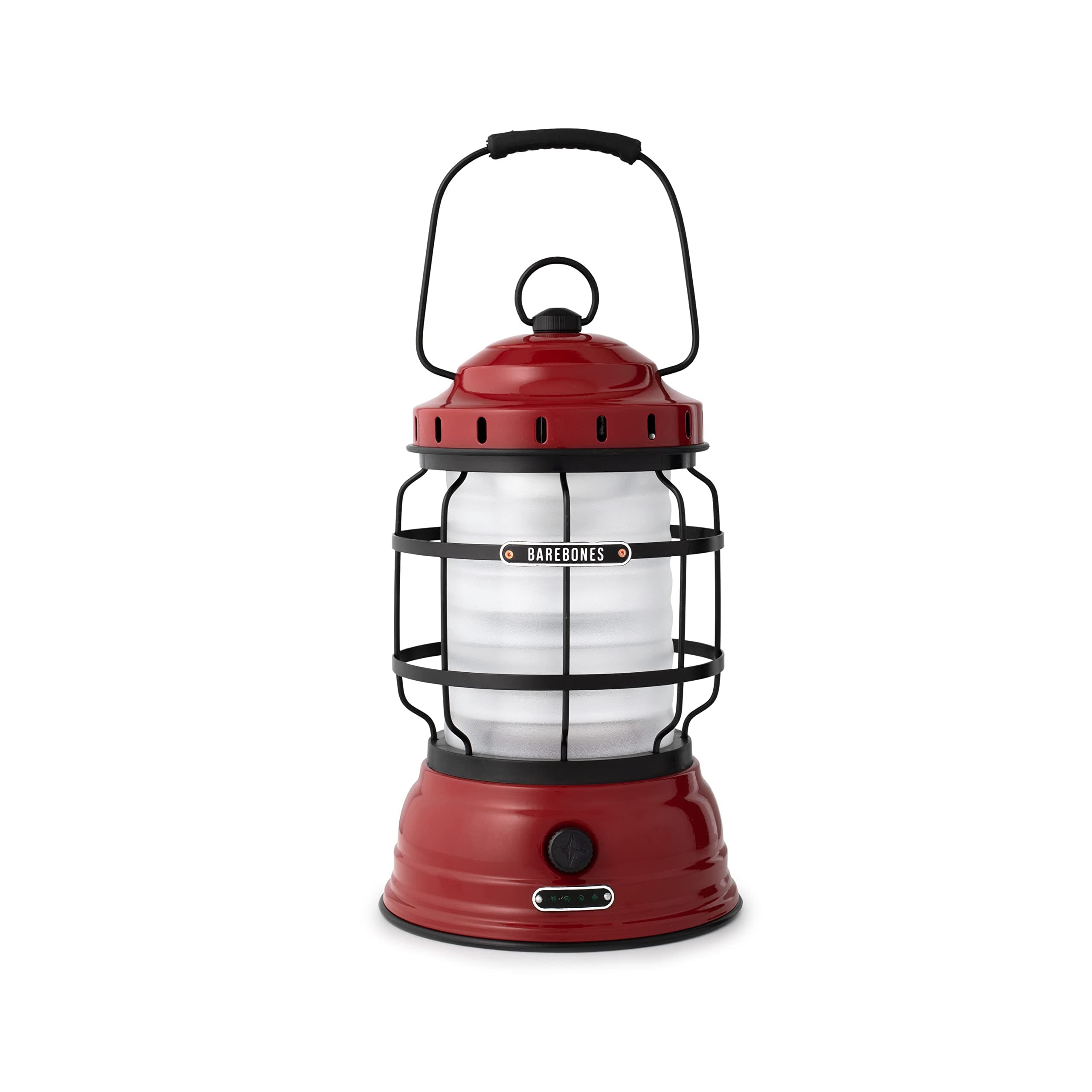 Forest Lantern – Red, Vintage Rechargeable LED Lantern with Adjustable Brightness – Battery Operated Camping Light for Outdoor Adventures, Backyard Gatherings, and Emergency Use