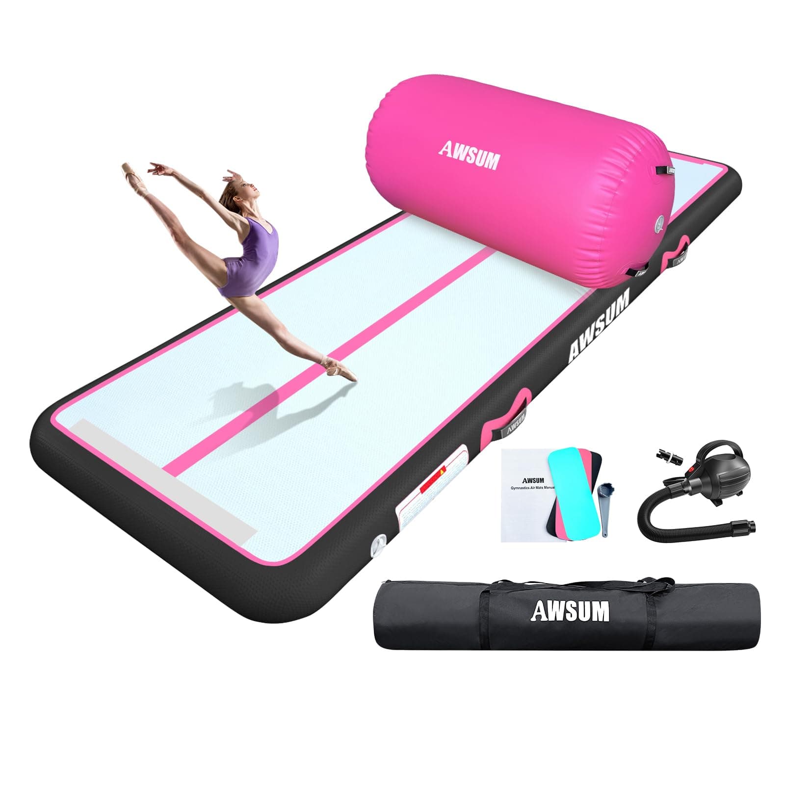 Pink/Black Air Mat&Roller