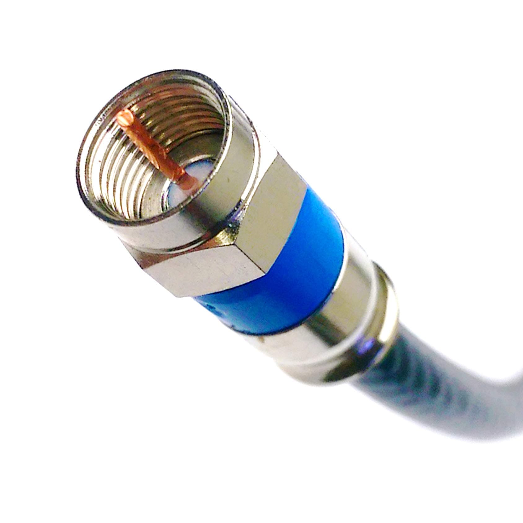 INTL 50ft Quad Shield Indoor Outdoor SOLID COPPER RG-6 Coaxial Cable 3Ghz 75 Ohm DIRECTV APPROVED Satellite TV or Broadband Internet BELDEN SNAP N SEAL RG6 Fittings Assembled in USA by