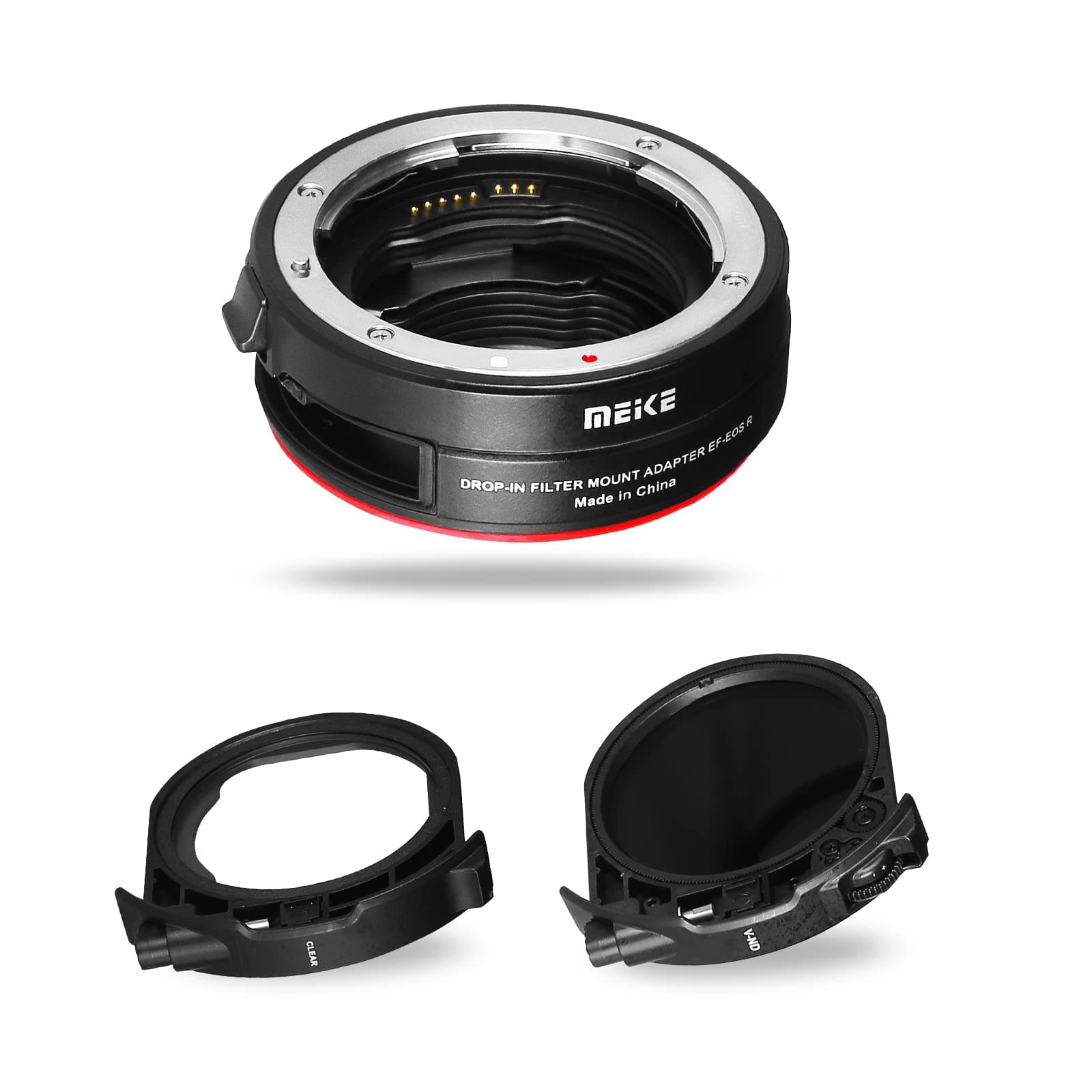 Meike MK-EFTR-C VND Drop-in filter Auto-Focus Mount Lens Adapter for Canon EF to EOSR with Variable ND Filter and UV Filter for EOS R R5 R6 RP C70 Cameras
