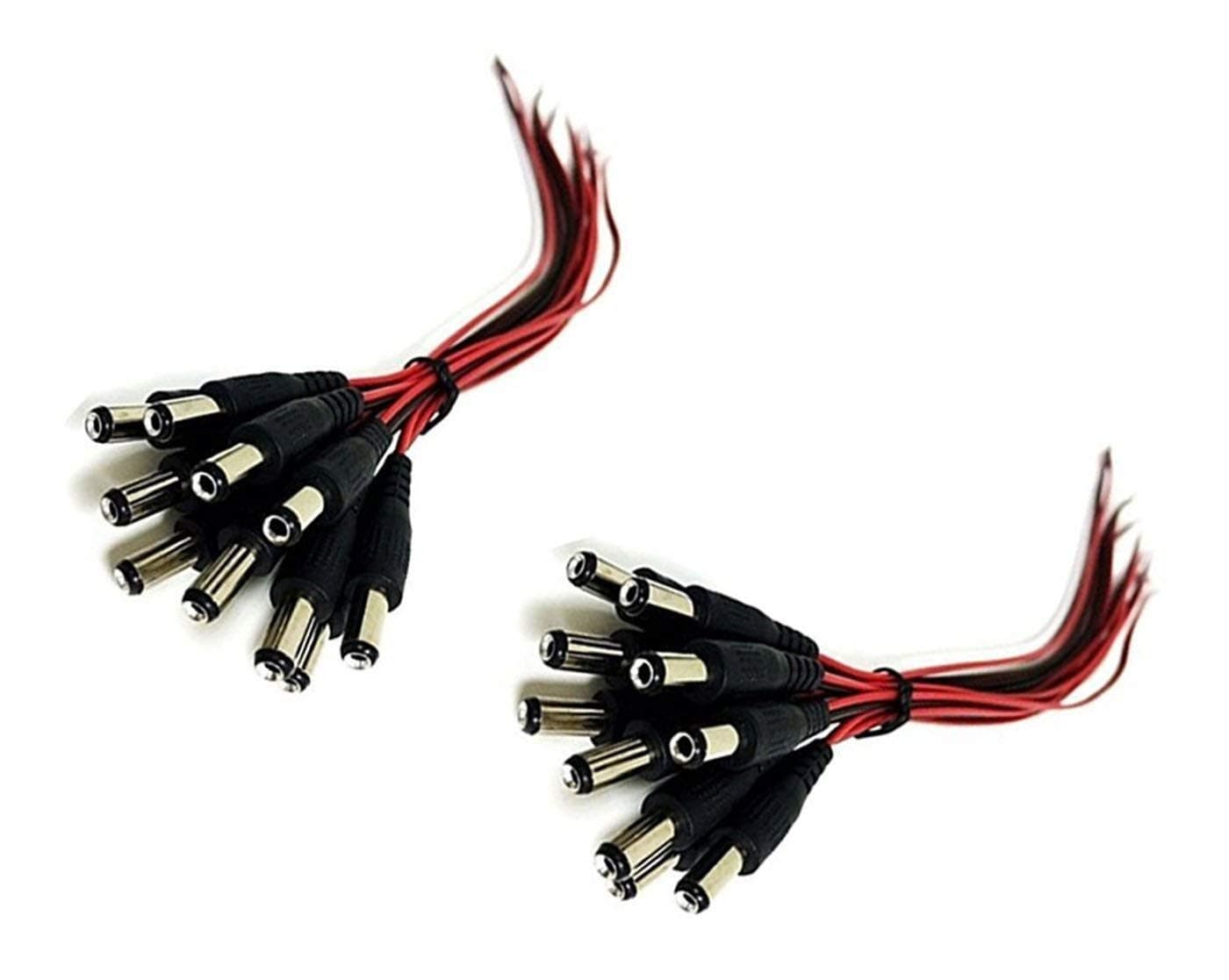 iMBAPrice CCTV Security Camera DC Maile Power Pigtail Cable, 5A 12v DC Power Plug Cord Male Connectors 2.1mm x 5.5mm, DC Pigtail Adapter Plug Socket Wire