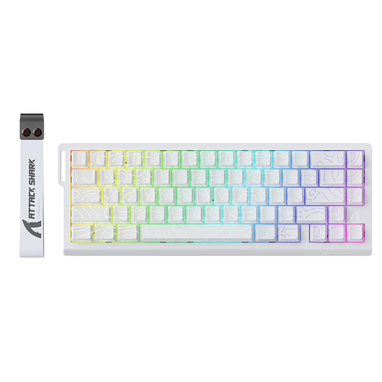 X68 HE 8000Hz Rapid Trigger Keyboard, 0.01 mm RT Accuracy, Wired RGB 60% Gaming Keyboard with Magnetic Switches, Adjustable Actuation, Snap Tap, for PC/Mac, White Contours