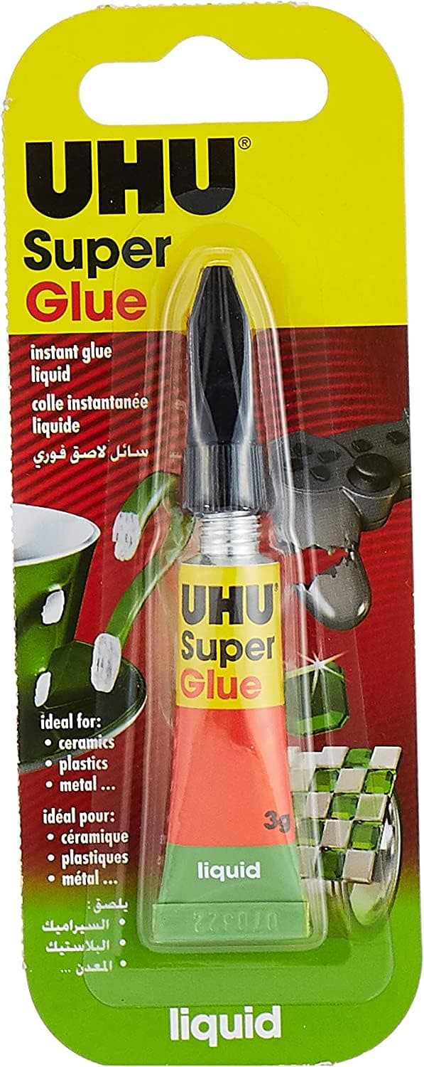 UHU SUPER GLUE LIQUID, extra fast and super strong liquid, 3 g, Tube, Transparent